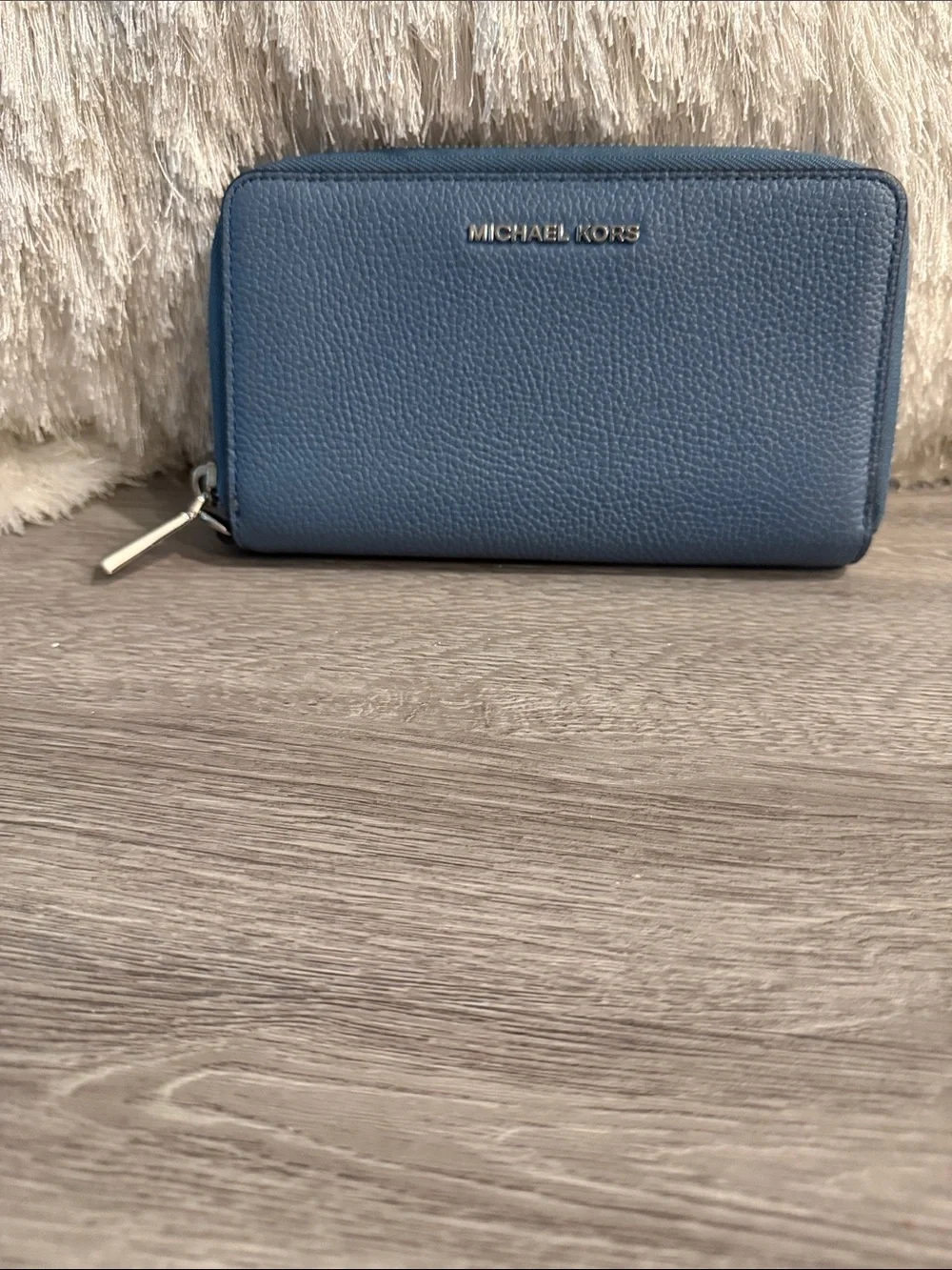 Michael Kors Blue Leather Shoulder Tote with Wallet